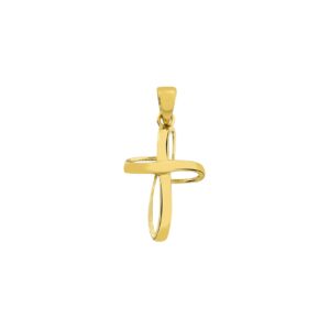Pendentif Croix 3D, 18 x 12 mm, Or jaune