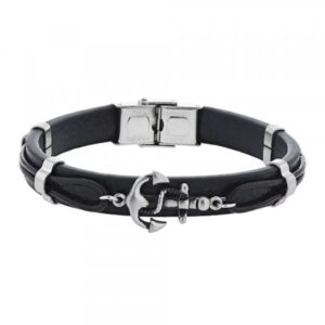 Bracelet cuir, Ancre marine, Harvey Stone