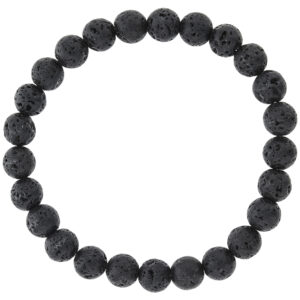 Bracelet Pierre de Lave sur fil élastique, Harvey Stone