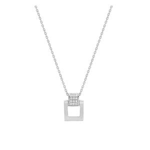 Collier Or blanc 750/000 et pavage diamants