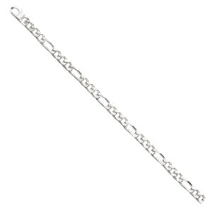 Collier argent, Maille alternée 5 mm, 1/3, 55 cm