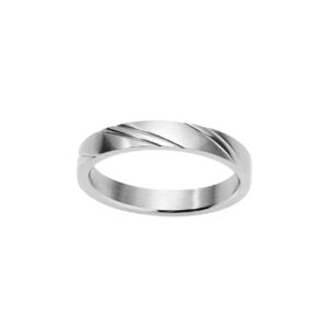 Bague homme, Acier strié 3 mm, Phebus