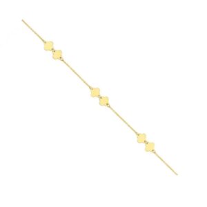 Bracelet Fantaisie Or Jaune Double Losanges