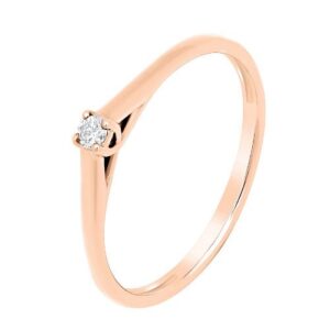 Bague Solitaire Or Rose et Diamant 0.04 ct