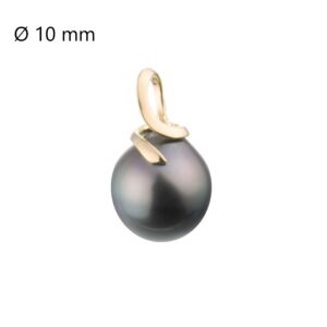 Pendentif Or jaune 750/000 et Perle de tahiti Ø 10 mm