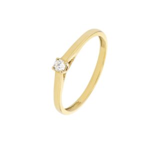 Bague SolitaireOr Jaune et Diamant 0.07 ct