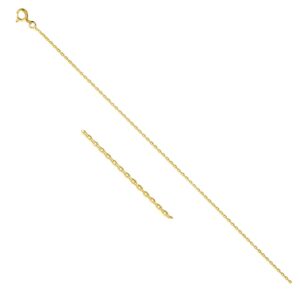 Chaine plaqué or, maille forçat Ø 1.3 mm, 42 cm