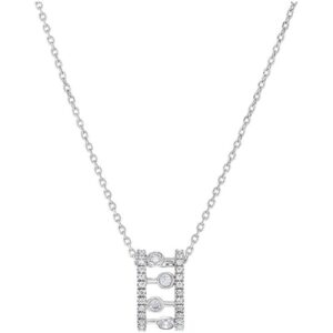 Collier Fantaisie Or Blanc et Zirconiums