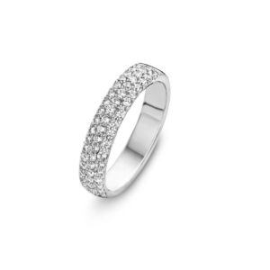Bague Argent 4 mm, pavage zirconiums, Naiomy