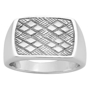 Chevalière Argent fantaisie, plateau 17 x 13 mm