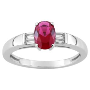 Bague Argent et  zirconiums rouge et blancs