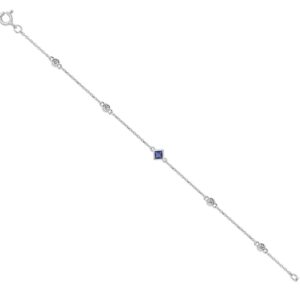 Bracelet argent, zirconiums et Saphir de synthèse