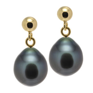 Boucles d'oreilles Or jaune, perles de Tahiti Ø 8 mm