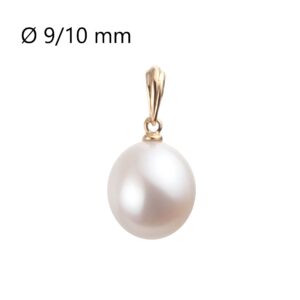 Pendentif or 750/000, Perle de culture 10/11 mm en goutte