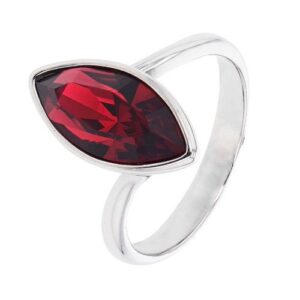 Bague Argent et Cristal rouge, Crystal jewellery