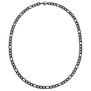 Collier acier noir "Vintage", maille alternée 1/3, 6 mm, Phébus