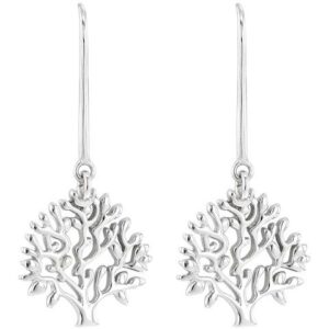 Boucles d'oreilles pendantes argent, arbre de vie