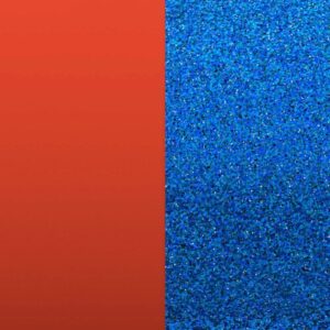 Cuir Sépia/Bleu Paillettes pour bracelet 8 mm