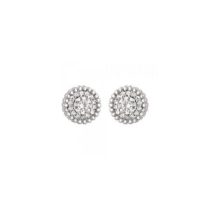 Boucles d'oreilles Ø 8 mm, argent et zirconium