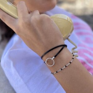 Bracelet Yvonne, Gala noir, T2, Flowers for Zoé