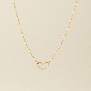 Collier Habibi, Coeur, Perles