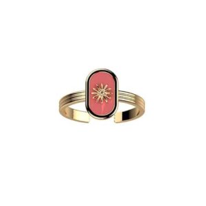 Bague doré et corail Felicidad, taille 56 - Les Cadettes