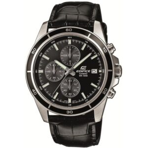Montre Casio Edifice Chrono, cuir noir