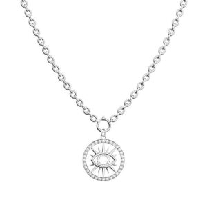 Collier Précieux Oeil Argenté 20 mm