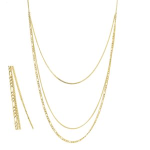 Collier acier doré, Triple mailles, 65 à 85 cm