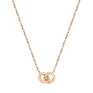Collier acier rosé, cercles entrelacés