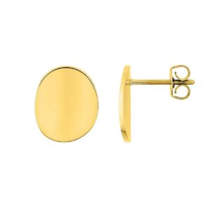 Boucles d'oreilles acier dorées, en tuile, 11 x 9 mm