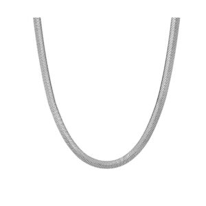 Collier acier, maille miroir 5 mm