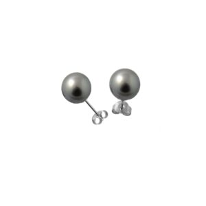 Boucles d'oreilles Argent et perles de tahiti 9 mm