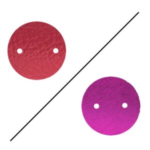 Cuir Rose intense/Fuchsia métallisé pour pendentif 25 mm