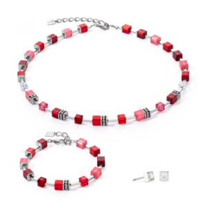 Parure Coeur de Lion, Collier, Bracelet et Boucles d'oreilles acier