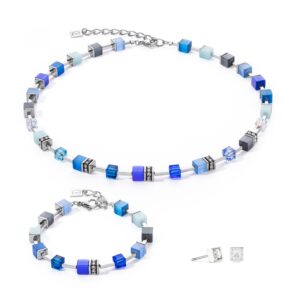 Parure Coeur de Lion, bracelet, collier et boucles d'oreilles acier