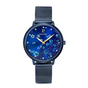 Montre Femme "TALLIA" Ø 36 mm, Bleue, Fleurs, Pierre Lannier