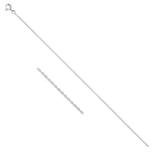 Chaine argent, maille forçat Ø 1.3 mm, 50 cm