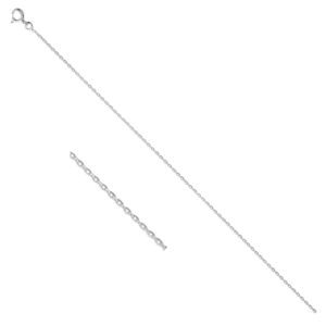 Chaine argent, maille forçat Ø 1.5 mm, 50 cm