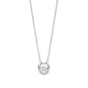 Collier argent et zirconium sur bascule (oscillant), Naiomy