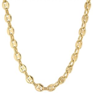 Collier homme acier doré, maille grain de café 6 mm, 55 cm, Harvey Stone