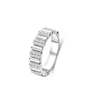 Bague argent et pavages zirconiums, Naiomy