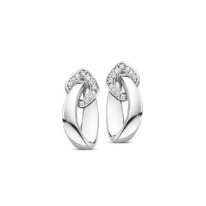 Boucles d'oreilles argent et zirconiums 15 x 7 mm, Naiomy
