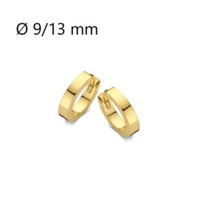 Créoles articulées, argent doré, fil plat 2.5 mm, Ø 10 mm