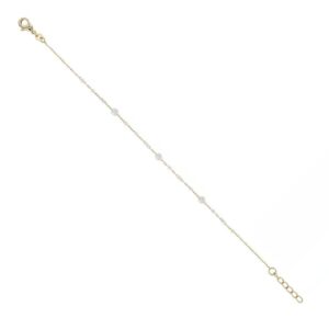 Bracelet plaqué or Perles Blanches - Anamila