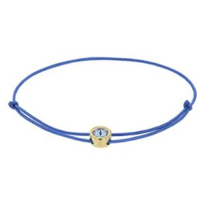 Bracelet cordon bleu avec cristal, Argent doré, Crystal Jewellery