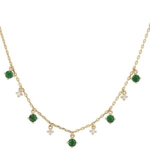 Collier plaqué or et pampilles vertes, Sully