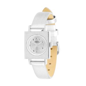 Montre femme « Lady 50’s » 20 x 18 mm, cuir argenté