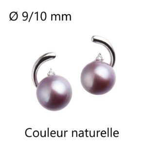 Boucles d'oreilles Argent, Perle de culture et zirconium