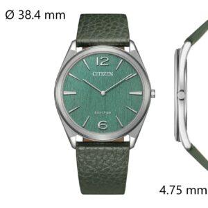 Montre homme acier Ø 38.4 mm Solaire "Surato Super Thin" 4.75 mm , Citizen